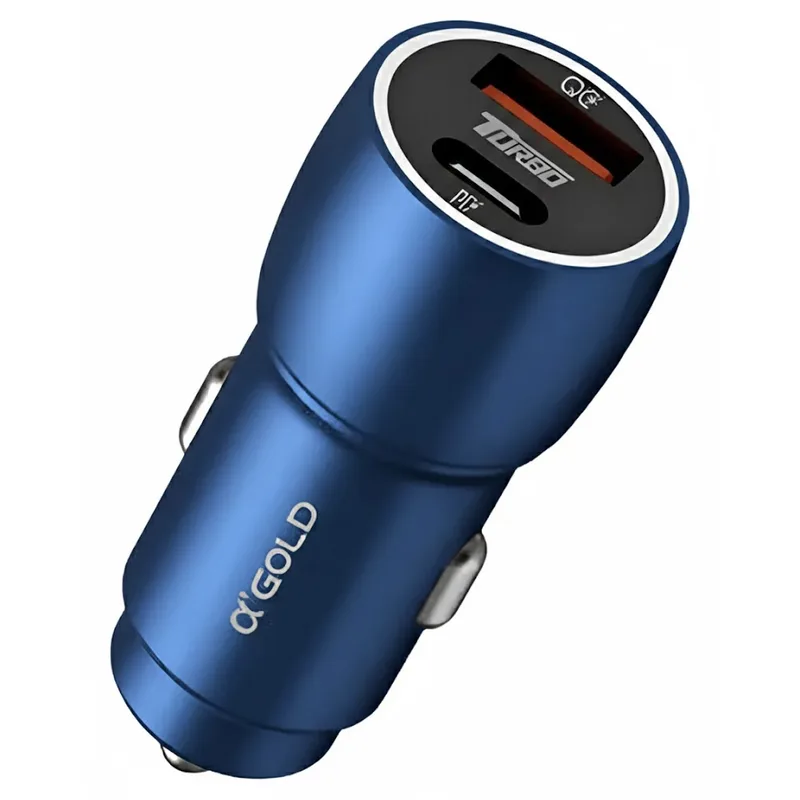 A'Gold Cargador Vehicular Pro Cj13-4 Turbo USB-A/USB-C 60W Blue