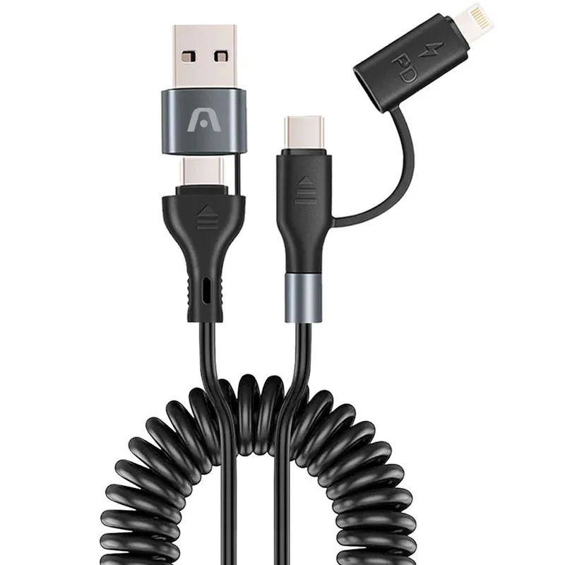 Argom Cable Arg-Cb-0071Bk A00760 4In1 USB-A/Type-C To Type-C/Lightning
