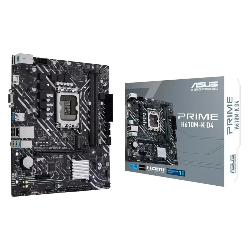 Asus Placa Madre 1700 Prime H610M-K D4 S/R/Hdmi/M2/Dd4/Usb3.2/Atx