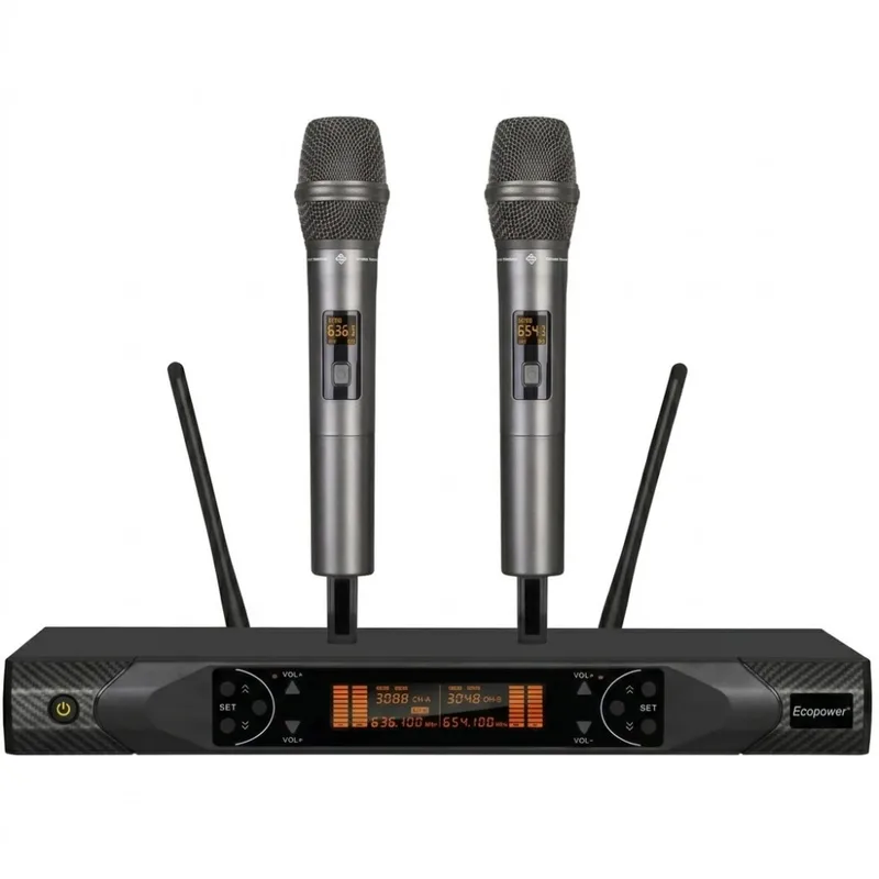 Ecopower Microfono Inalambrico Ep-M601 2Mic Negro