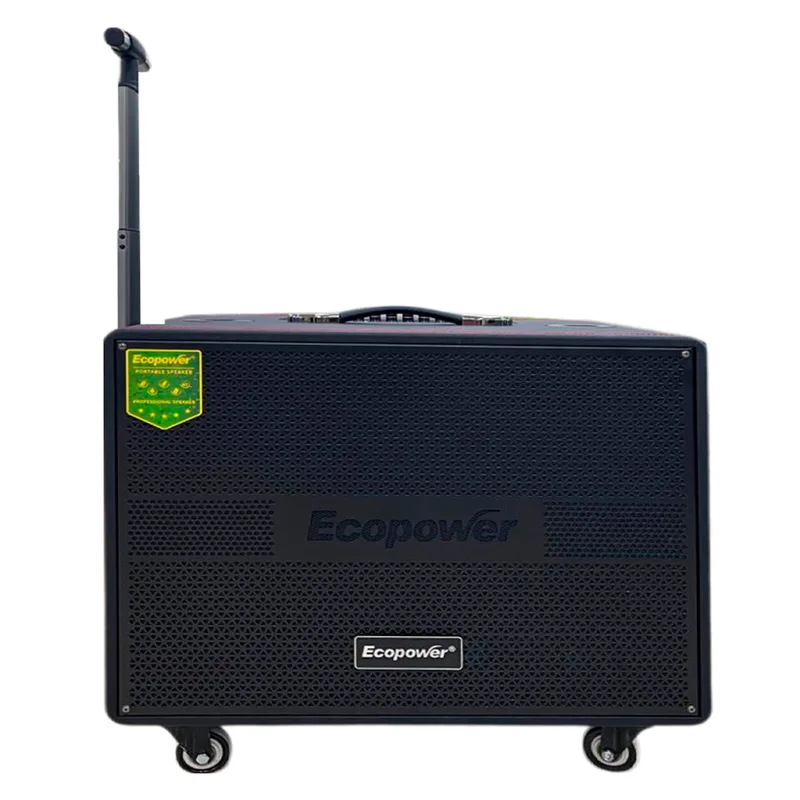 Ecopower Speaker Ep-S204 8" X2/200W/Bt/USB/Aux/Microfono Negro