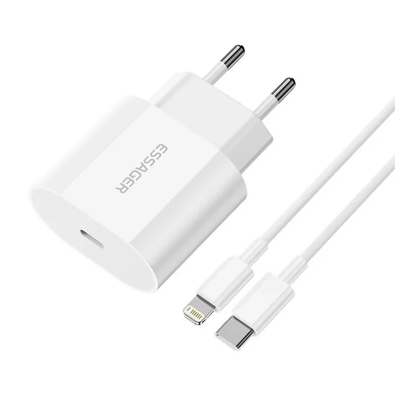 Essager Cargador Efjb02-Xbl02-T C/Cable USB-C A Lightning 20W White