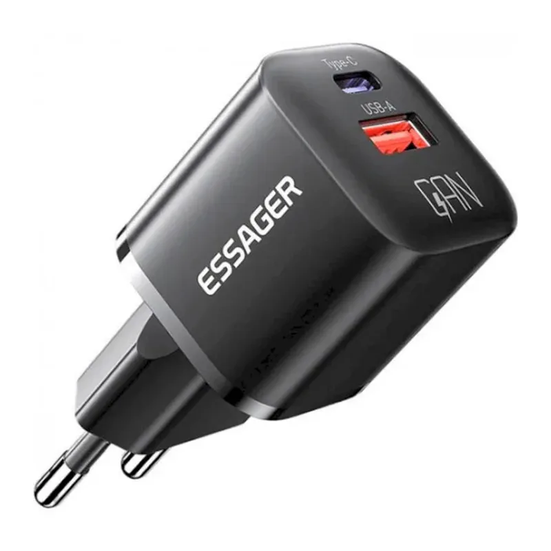 Essager Cargador Fuente Ectac-Hmb01-P USB/USB-C 20W Black