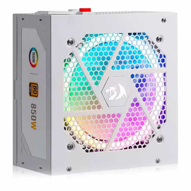Fuente Redragon 850W GC-PS007W-1 80 Plus Gold RGB Full Modular - White