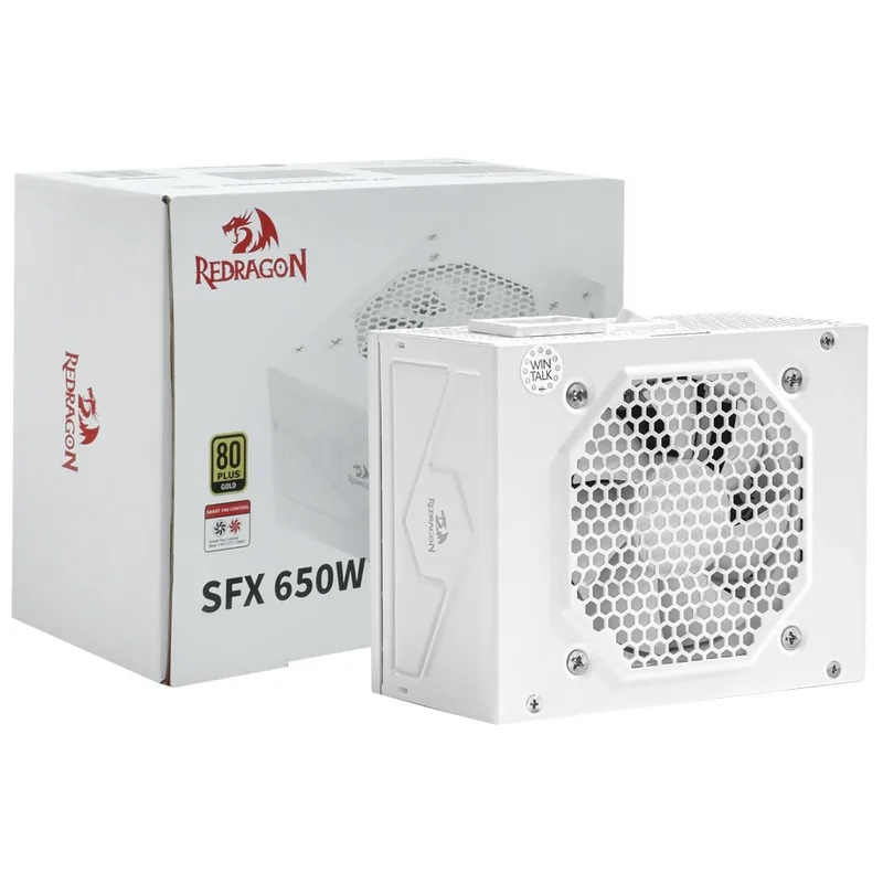 Redragon Fuente Sfx 650W Gc-Ps014W 80 Plus Gold Atx Full Modular White
