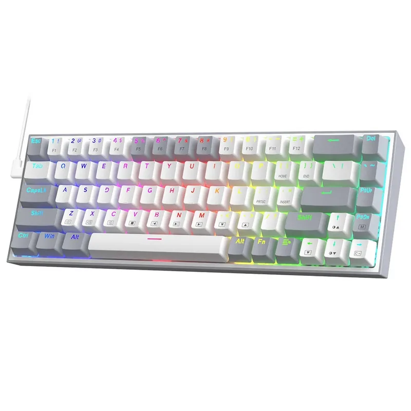 Redragon Teclado Castor K631Wg-RGB Eng White/Gray