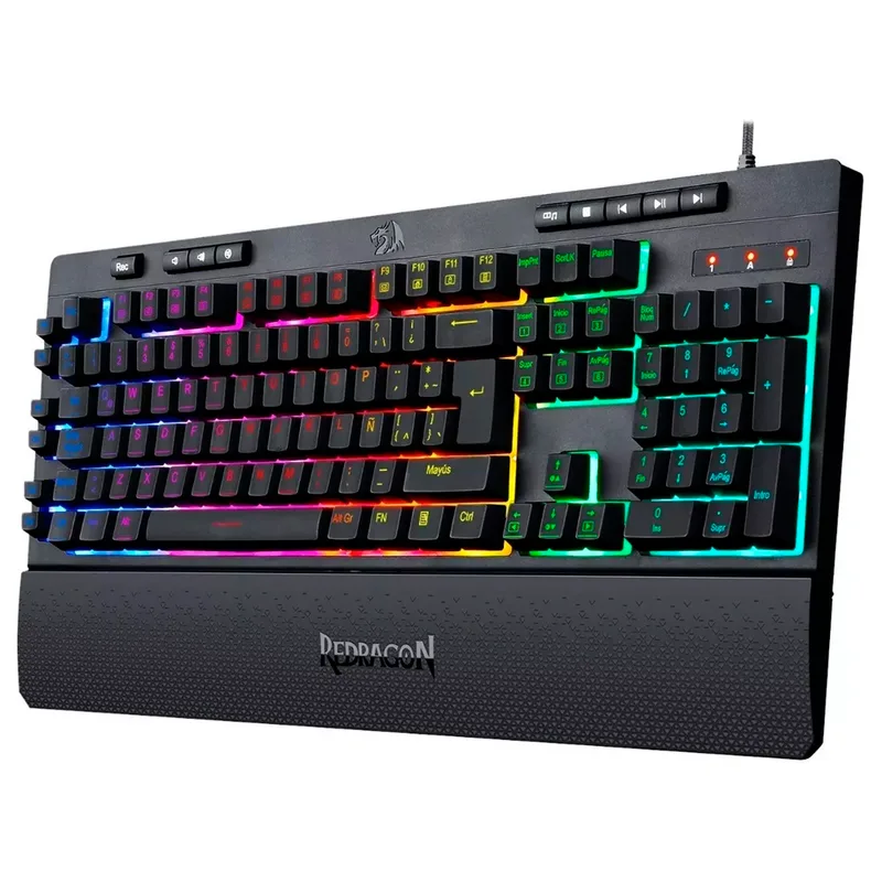 Redragon Teclado Shiva Membrane K512Rgb-1 Ingles Negro