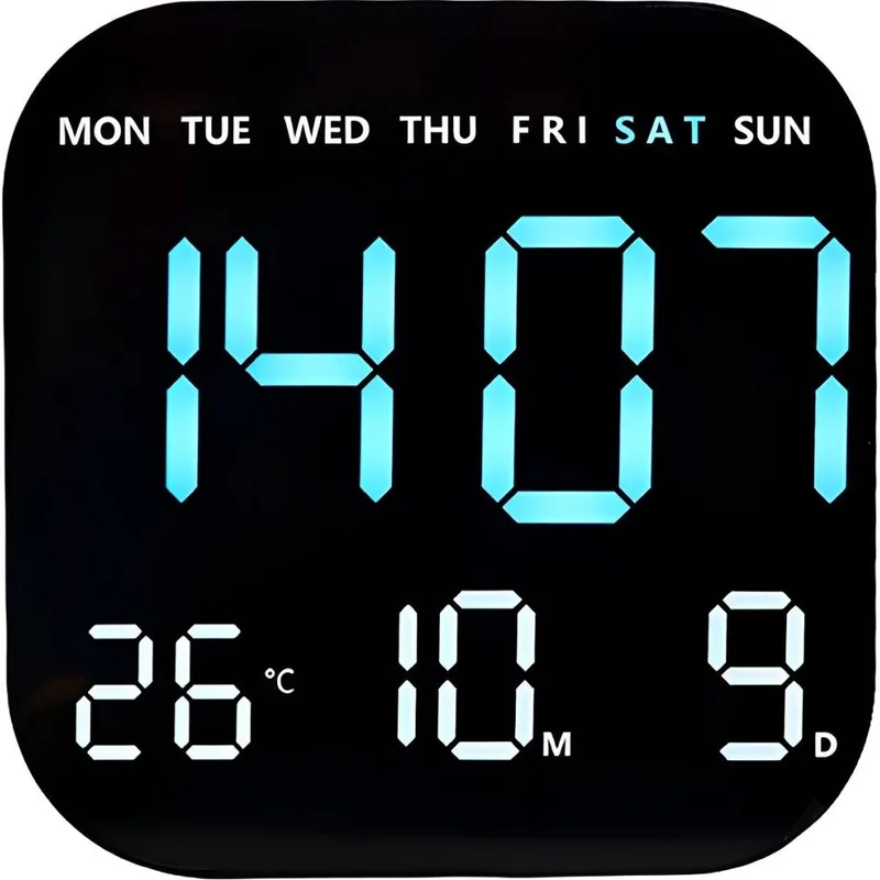 Satellite Reloj De Pared Digital Ac-T6843 Blue