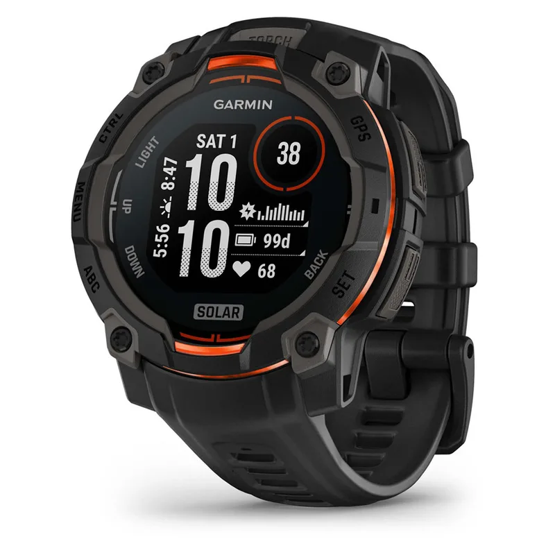 Smartwatch Garmin Instinct 3 Solar 010-02934-00 com 45mm / 10 ATM / Bluetooth - Black